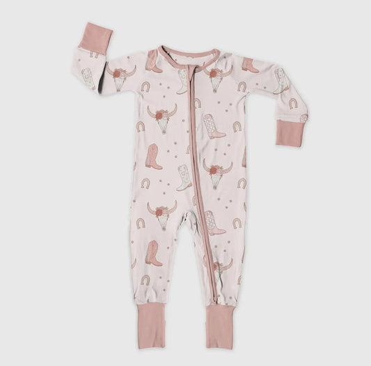 Cowgirl Up Zip Up Bamboo Pajamas