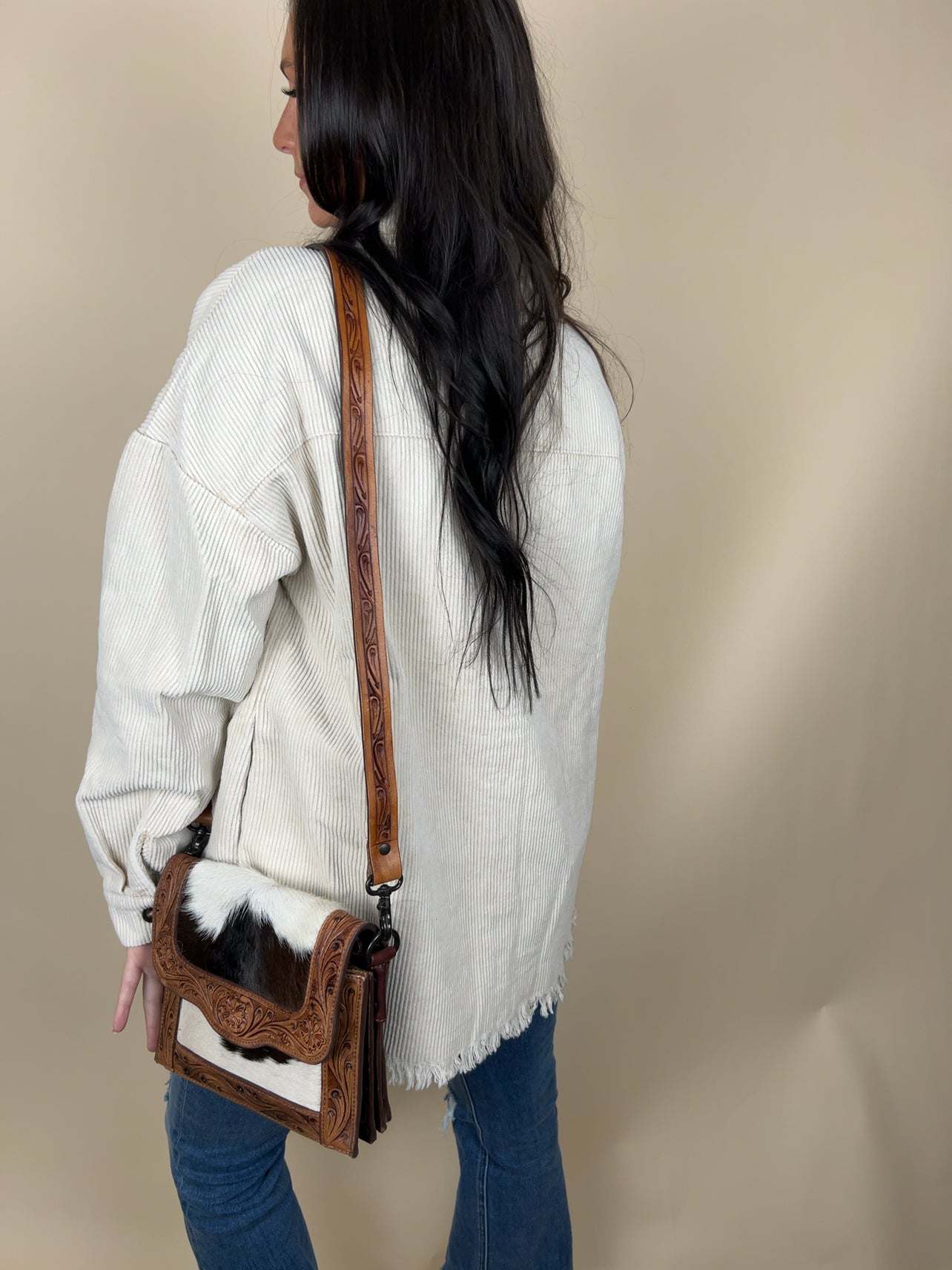 Brown Blossom Hand Tooled Cowhide Crossbody – L&L Boutique